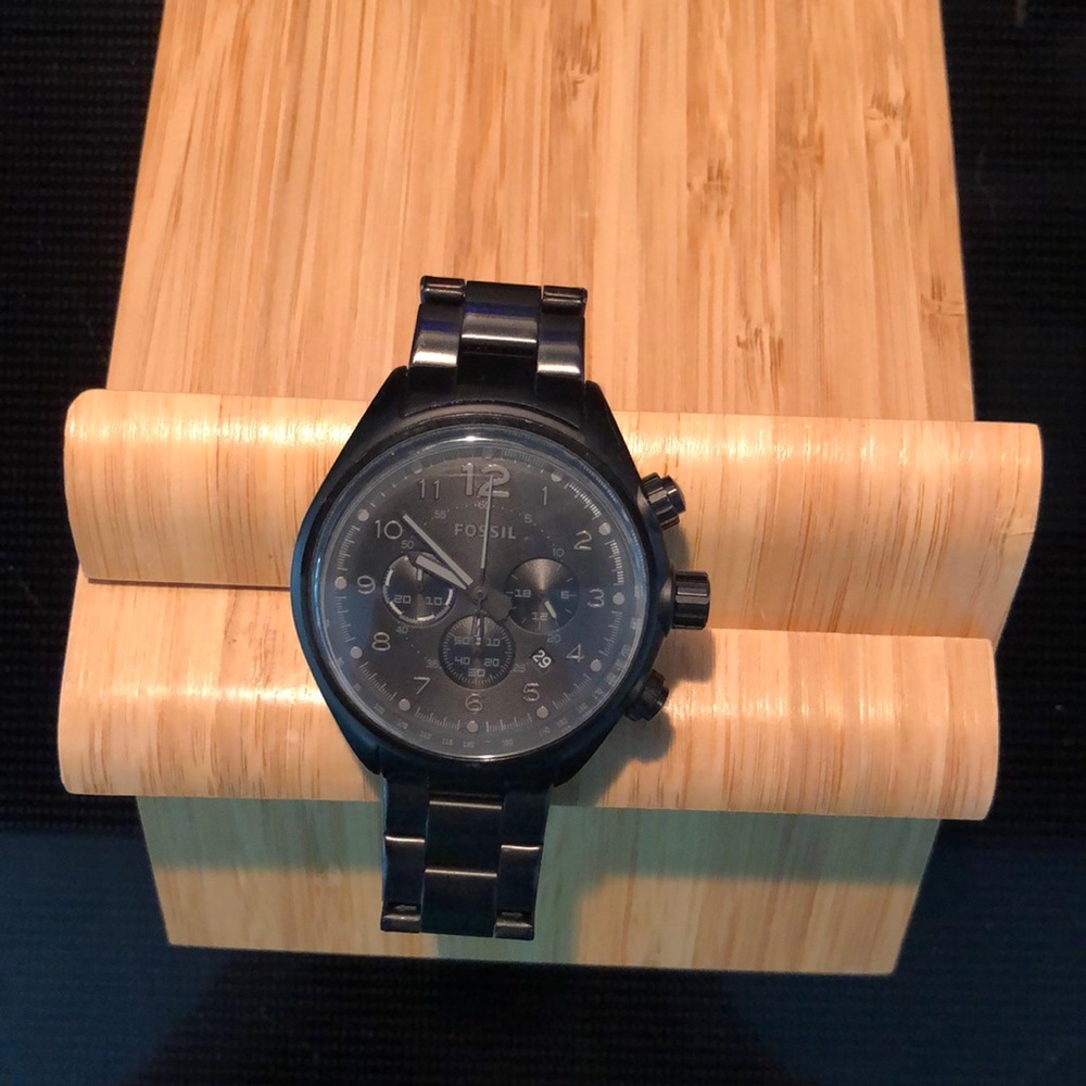 Black fossil watch